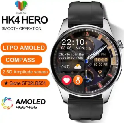HK4Hero Amoled Smartwatch Black Color