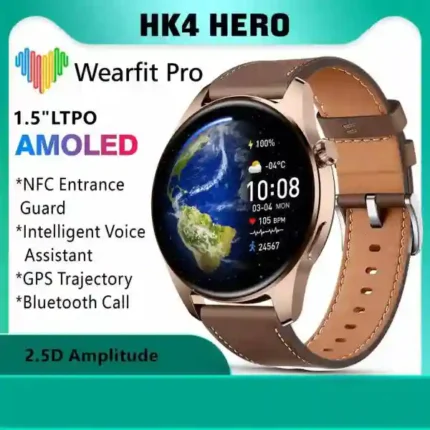 HK4Hero Amoled Smartwatch Golden Color